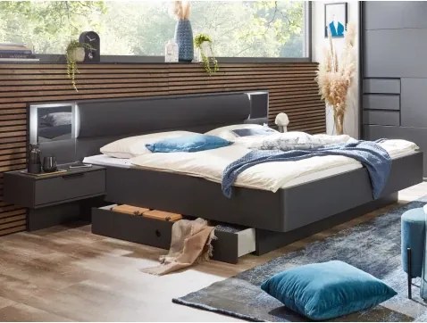 Posteľ s nočnými stolíkmi Saigon 180x200 cm, s osvetlením%