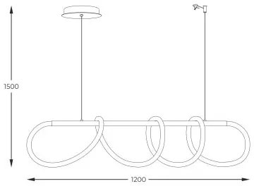 Zuma Line 20006PM-BK - LED Luster na lanku BALBO LED/45W/230V 3000/4000/6000K