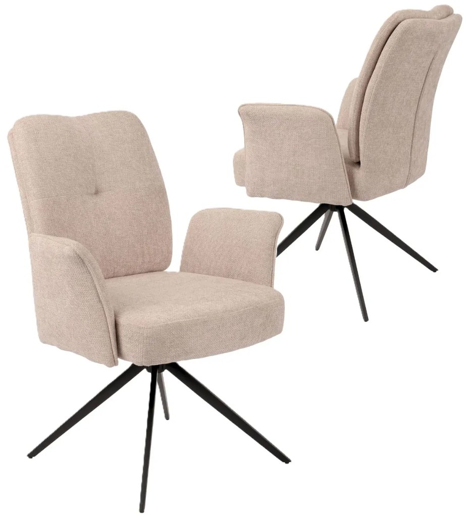 Otočná jedálenská stolička Stanley, čalúnená, béžová