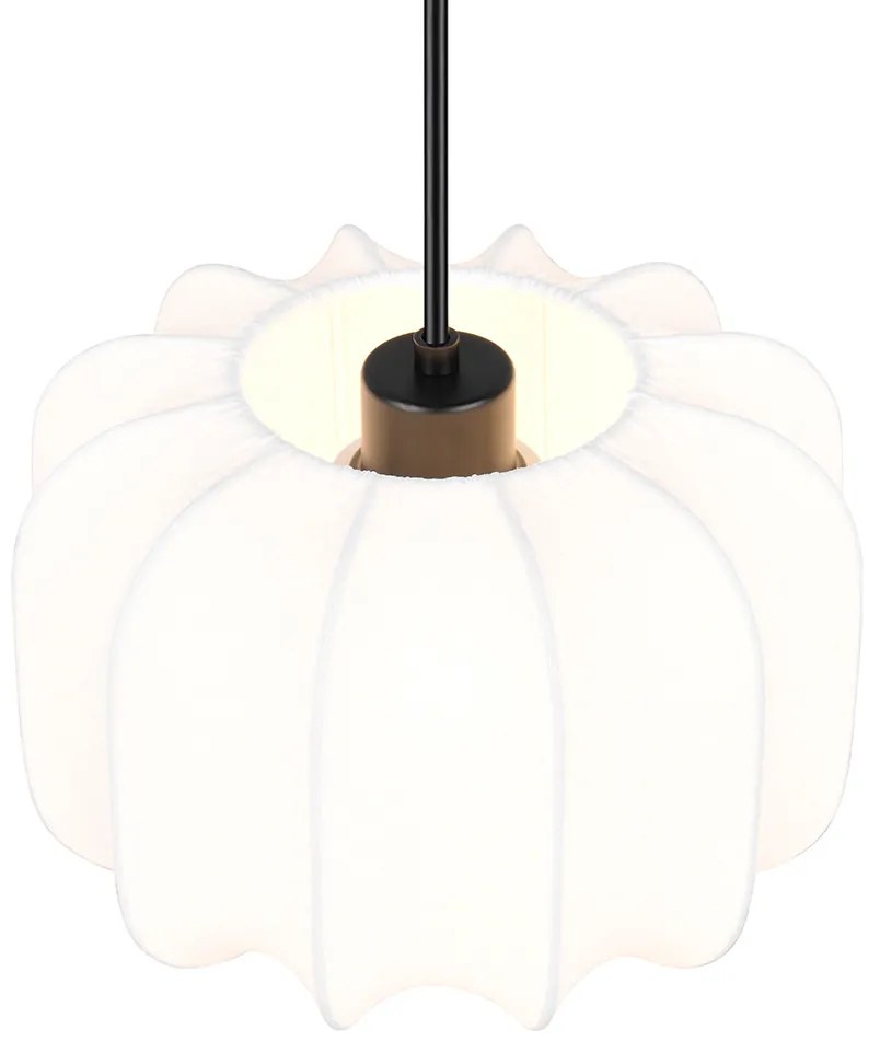 Japandi závesná lampa čierna s bielou 25 cm - Madleine
