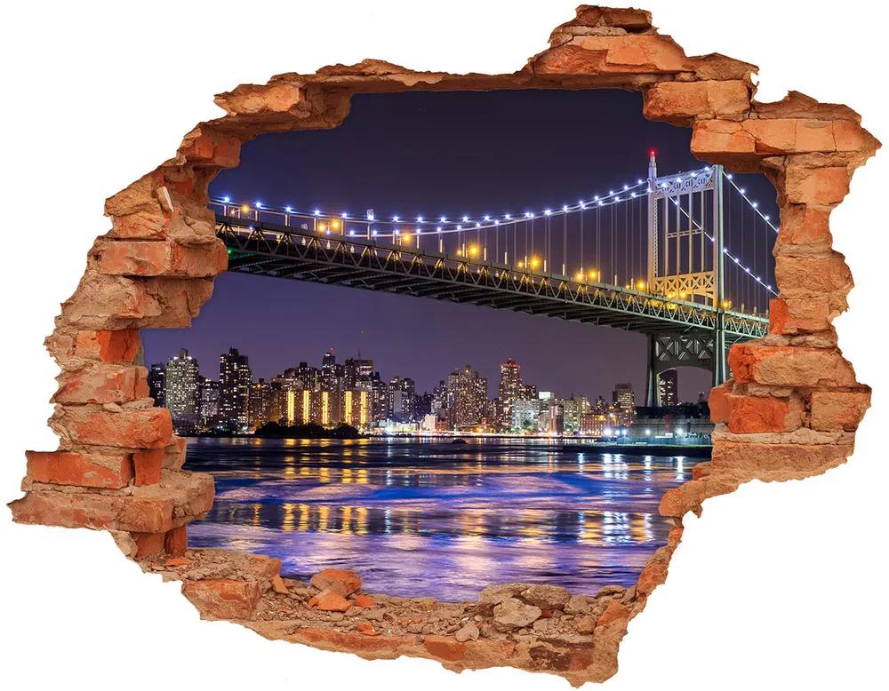 Nálepka 3D diera betón Bridge v new yorku nd-c-88613776
