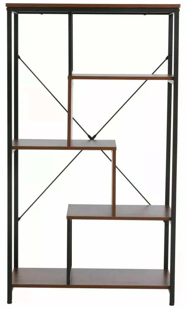 Regál Net B 75 cm orech tmavý/čierny