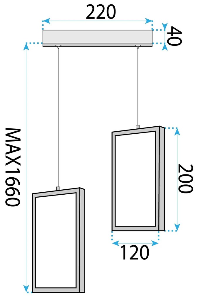 Toolight Toolight, LED závesné osvetlenie, 12W, 3000K, 3500lm, LHJ086-2CP, zlatá, OSW-50061