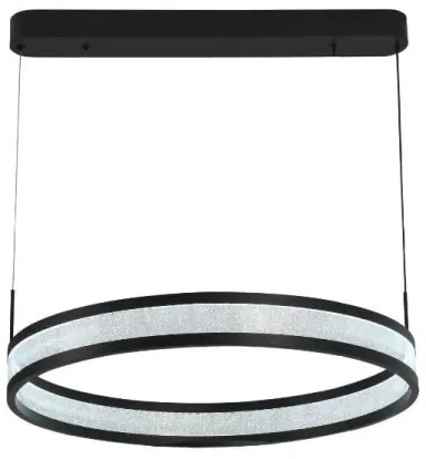 LED Stmievateľný luster na lanku LED/45W/230V čierna + diaľkové ovládanie