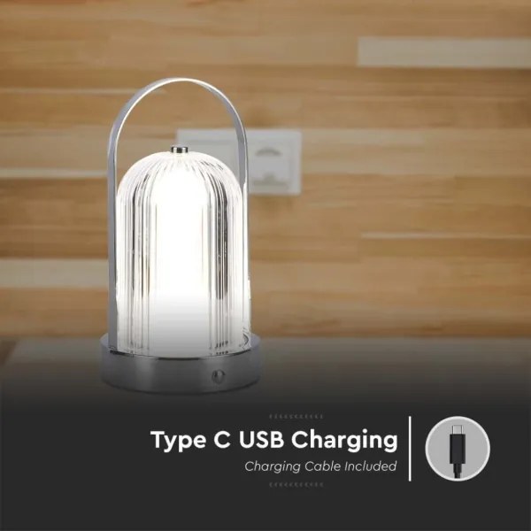 LED Stmievateľná stolná lampa LED/1W/5V 3000-6000K 1800 mAh chróm