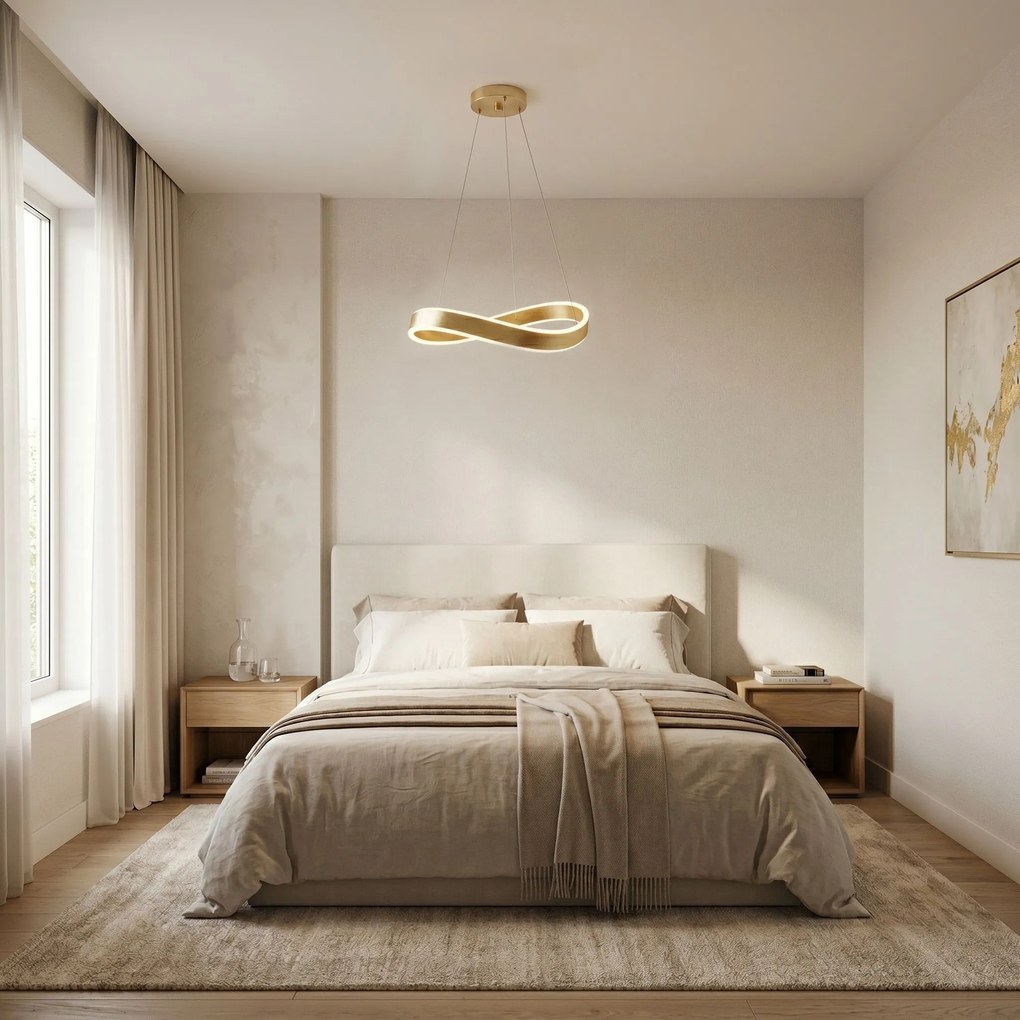 Toolight Toolight, LED závesné svietidlo, 40cm, 35W, 4000K, 3000lm, SWE065-CP, zlatá matná, OSW-20165