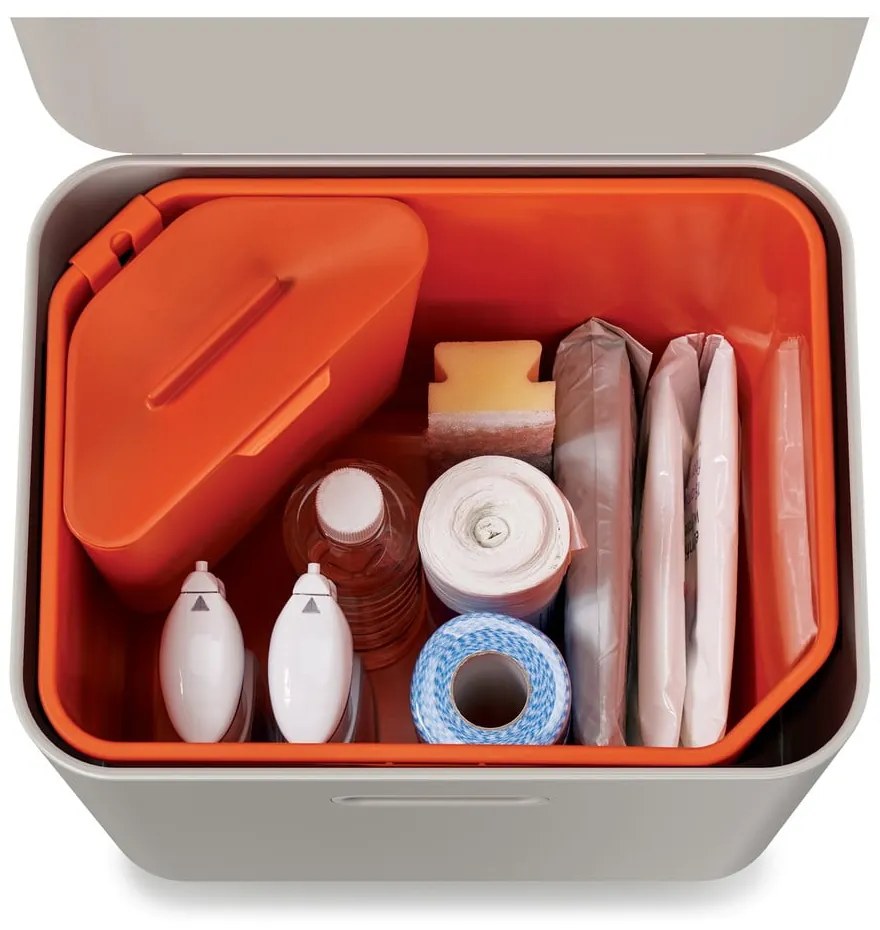 Béžový oceľový odpadkový kôš na triedený odpad 60 l Totem Max – Joseph Joseph