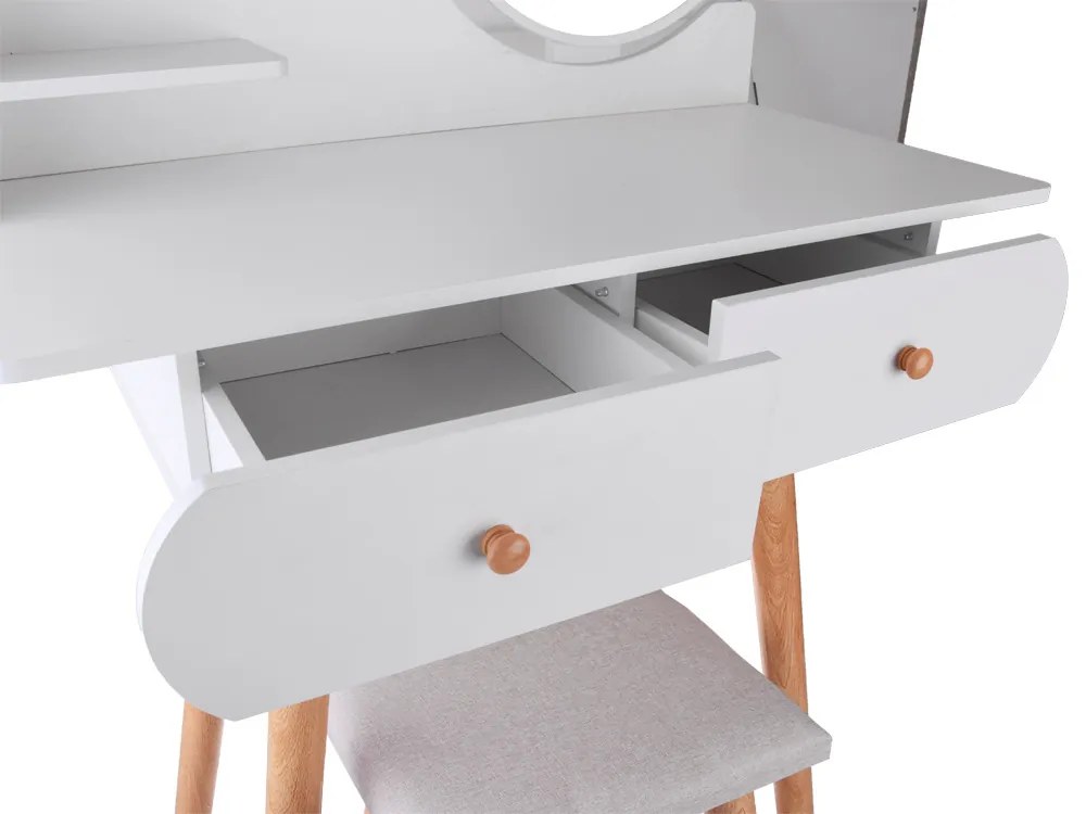 Biely toaletný stolík so zrkadlom+taburetka Jokomisiada ZA4820