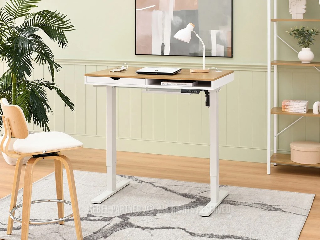 PC stolík Osto 100 (dub biely + biela). Akcia -21%. Vlastná spoľahlivá doprava až k Vám domov. 1109811