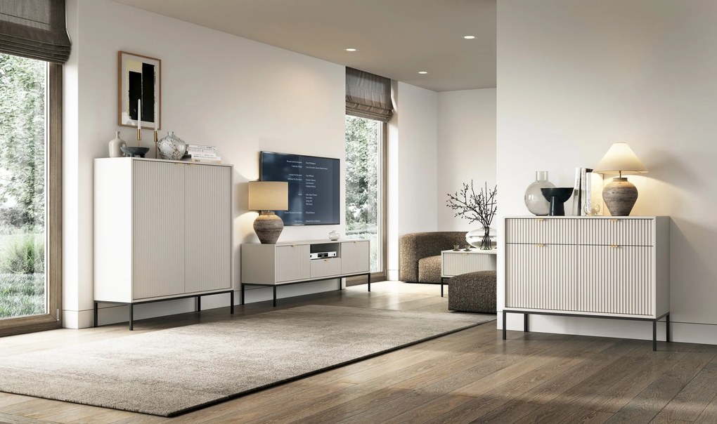 Konferenčný stolík Nova 104 cm kašmír/čierny