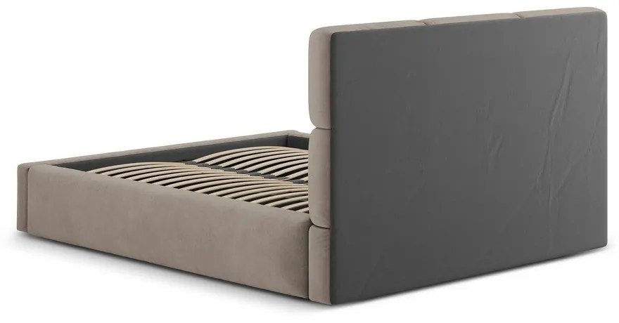 Svetlohnedá čalúnená dvojlôžková posteľ s úložným priestorom s roštom 200x200 cm Libera – Windsor &amp; Co Sofas