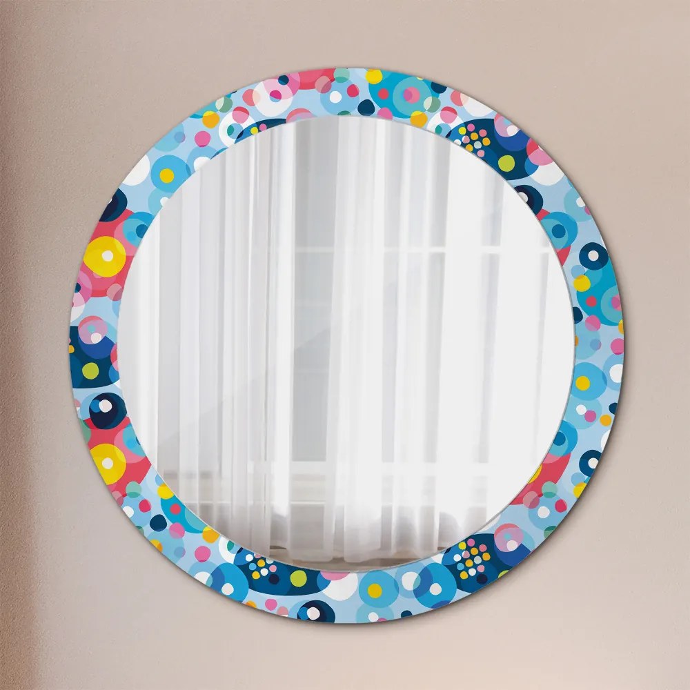 Okrúhle zrkadlo s potlačou Farebné tŕne fi 80 cm