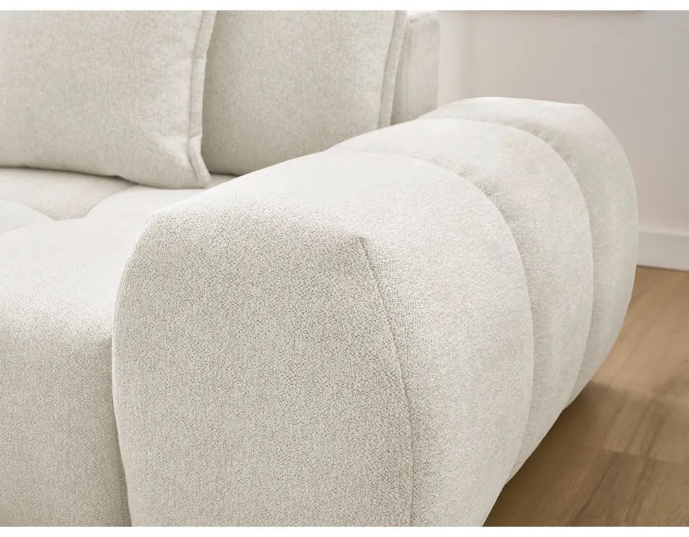 Biela ženilková rozkladacia/s úložným priestorom rohová pohovka (ľavý roh/s leňoškou) Everest – Bobochic Paris