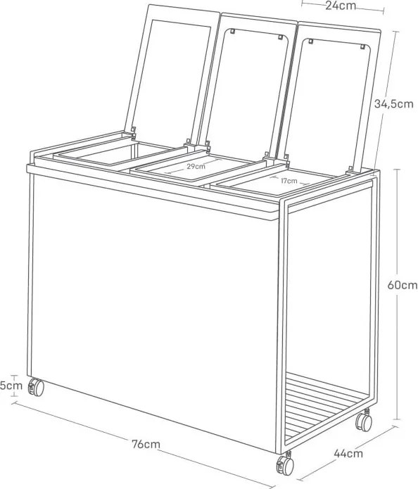 Biely kovový odpadkový kôš na triedený odpad Tower – YAMAZAKI