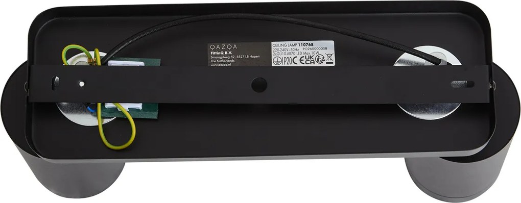 Moderné stropné svietidlo čierne 2-svetlové GU10 70mm - Jeana Luxe