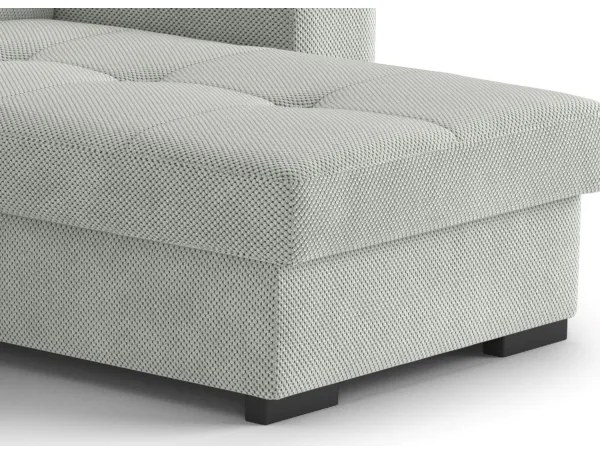 Rozkladacia sedačka s úložným priestorom a taburetom PALERMO svetlosivá pravá