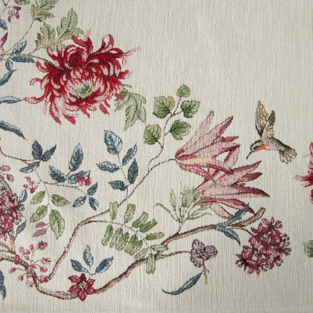 GOBELÍNOVÝ OBRUS NATUR 100X100 CM KVETY