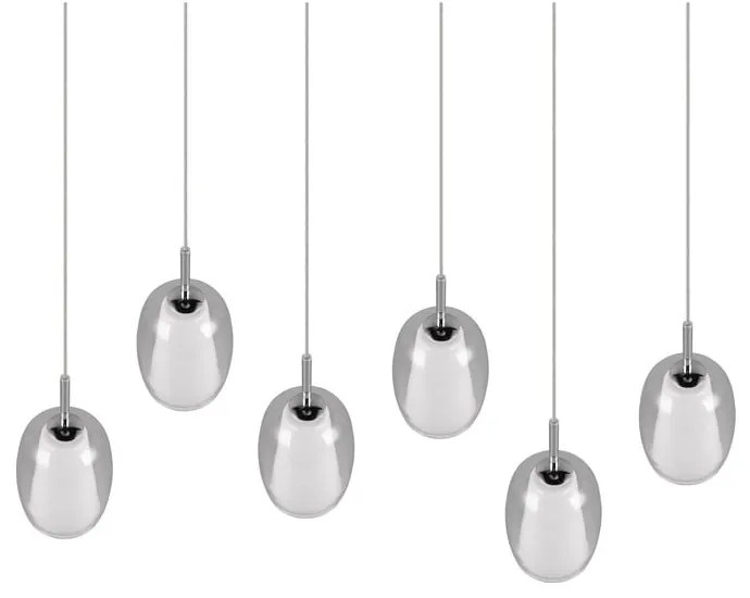 Závesné svietidlo v striebornej farbe so skleneným tienidlom Barret – Trio Select