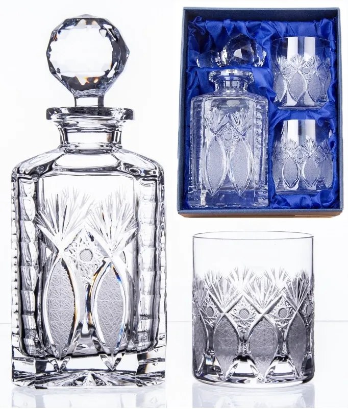 Onte Crystal Bohemia Crystal ručne brúsený whisky set Exclusive 1+2