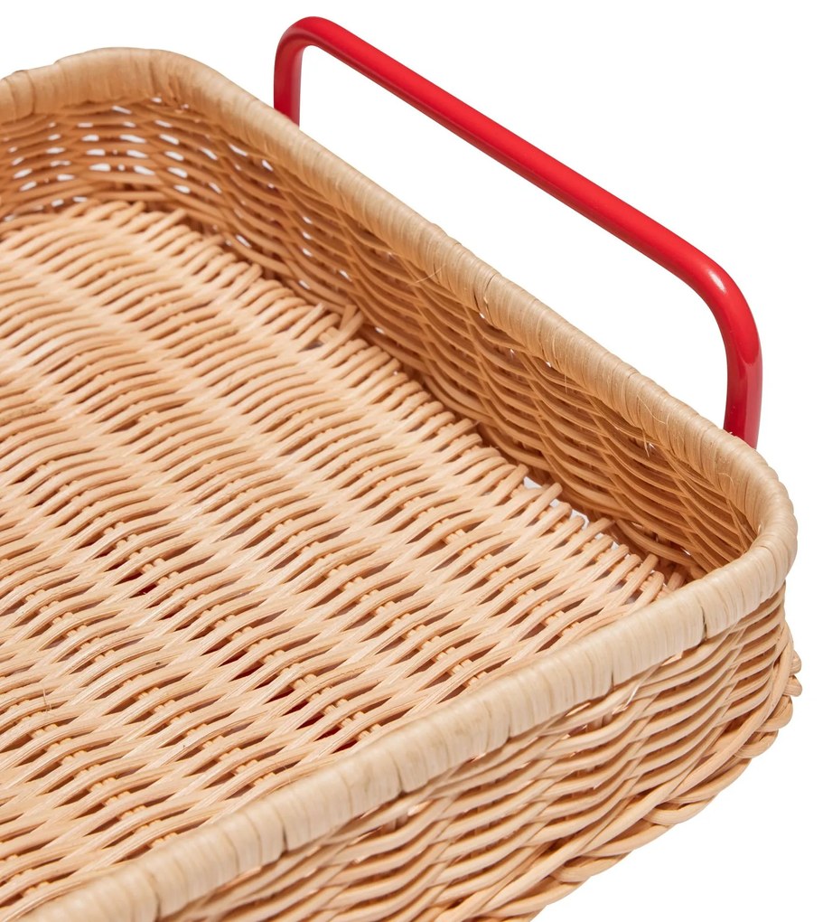 Hübsch Ratanový podnos Splint Red/Natural