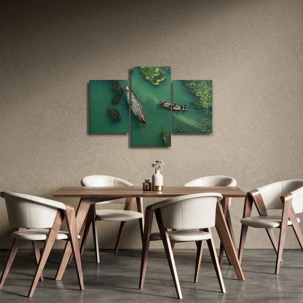 Obraz - Rybári na rieke (90x60 cm)