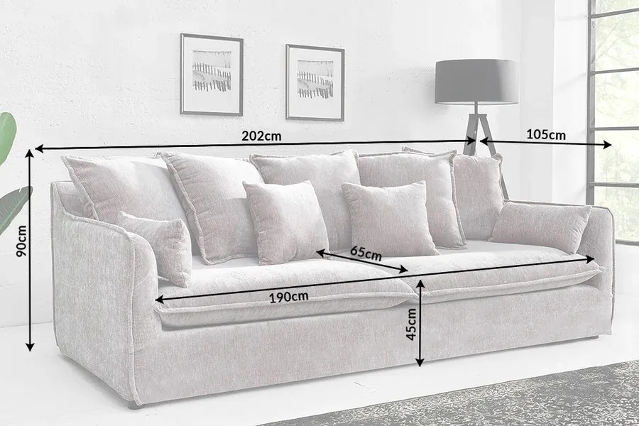 Trojmiestna pohovka HEAVEN 200 cm – velvet taupe