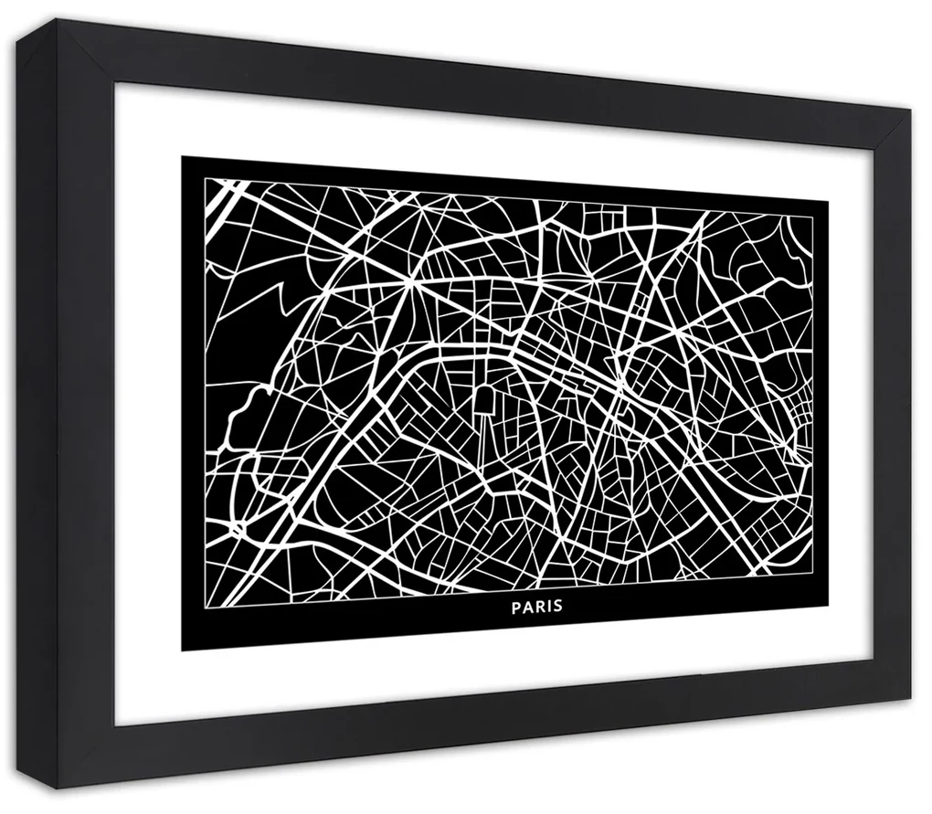 Gario Plagát Plán mesta Paríž Farba rámu: Bez rámu, Rozmery: 60 x 40 cm