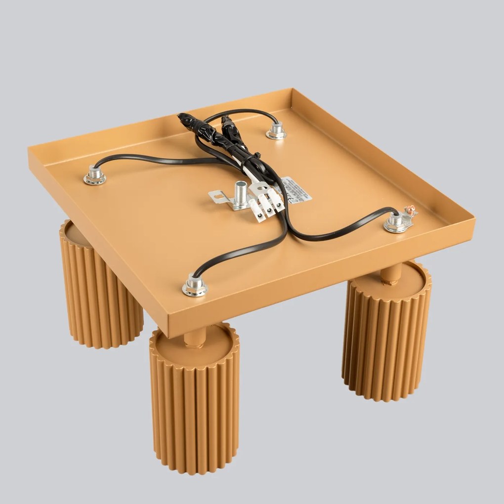 Stropné svietidlo Karbon, 4x zlaté kovové tienidlo, (možnosť polohovania)