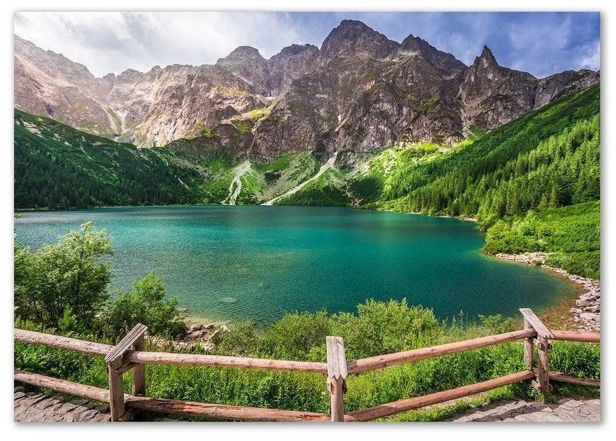 Moderný sklenený obraz z fotografie Morské oko Tatry pl-osh-100x70-f-91165160