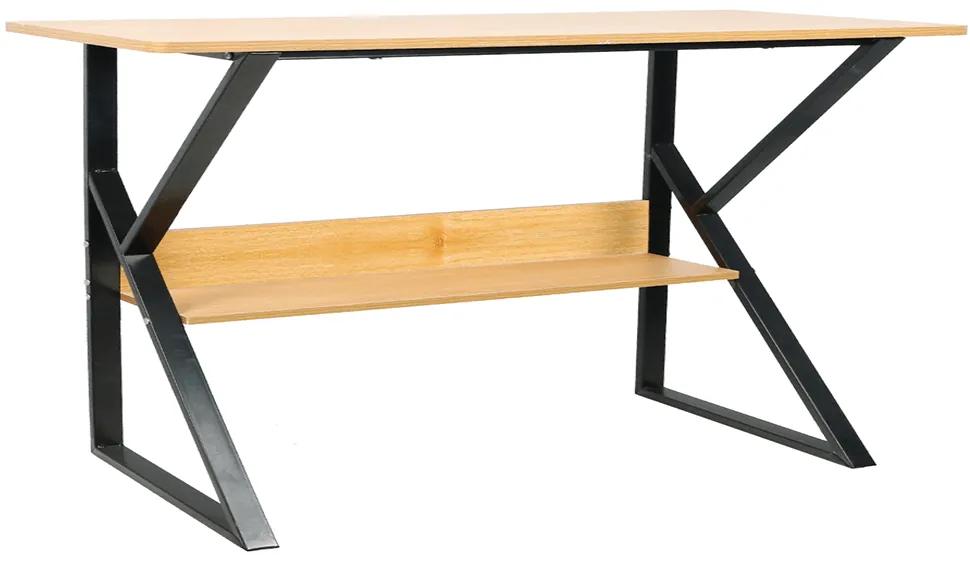Kondela Písací stôl s policou, buk/čierna, TARCAL 100