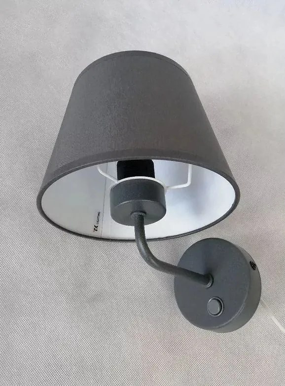 TK-LIGHTING Nástenná lampa BARTOLOMEO, sivá