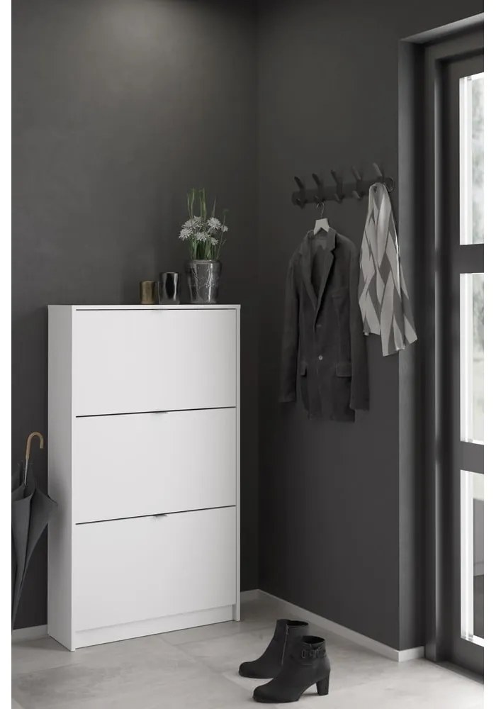 Biela výklopná skrinka na topánky Shoes – Tvilum