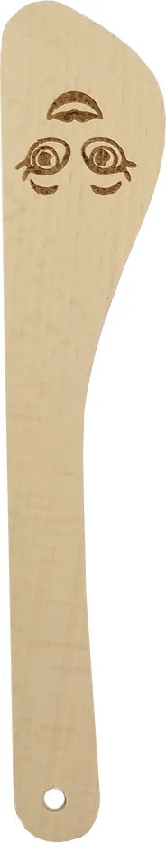 AMADEA Drevená obracačka s tvárou, masívne drevo, dĺžka 30 cm