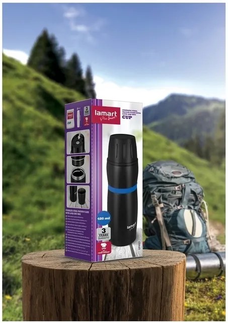 LT4053 termoska 480 čier/mod CUP LAMART