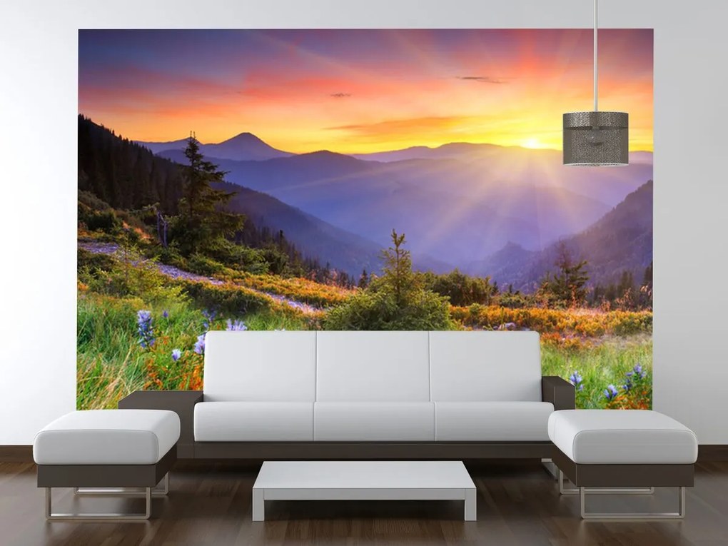 Gario Fototapeta Lúka v horách Materiál: Samolepiaca, Rozmery: 536 x 240 cm