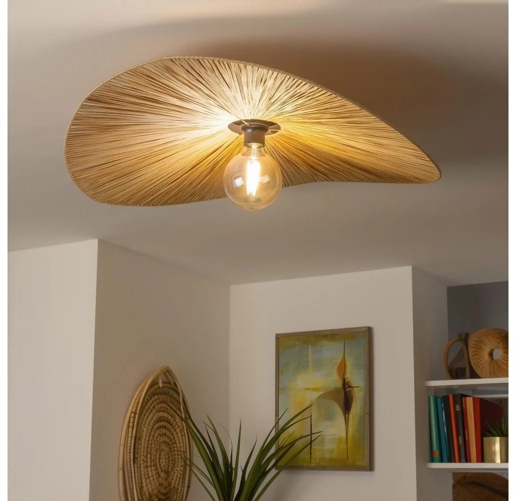 Brilagi - LED prisadený luster CERIA BOHO 1x objímka E27/40W/230V, priemer 80 cm, rafia