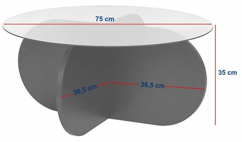Konferenčný stolík Aeris Black s tmavým sklom
