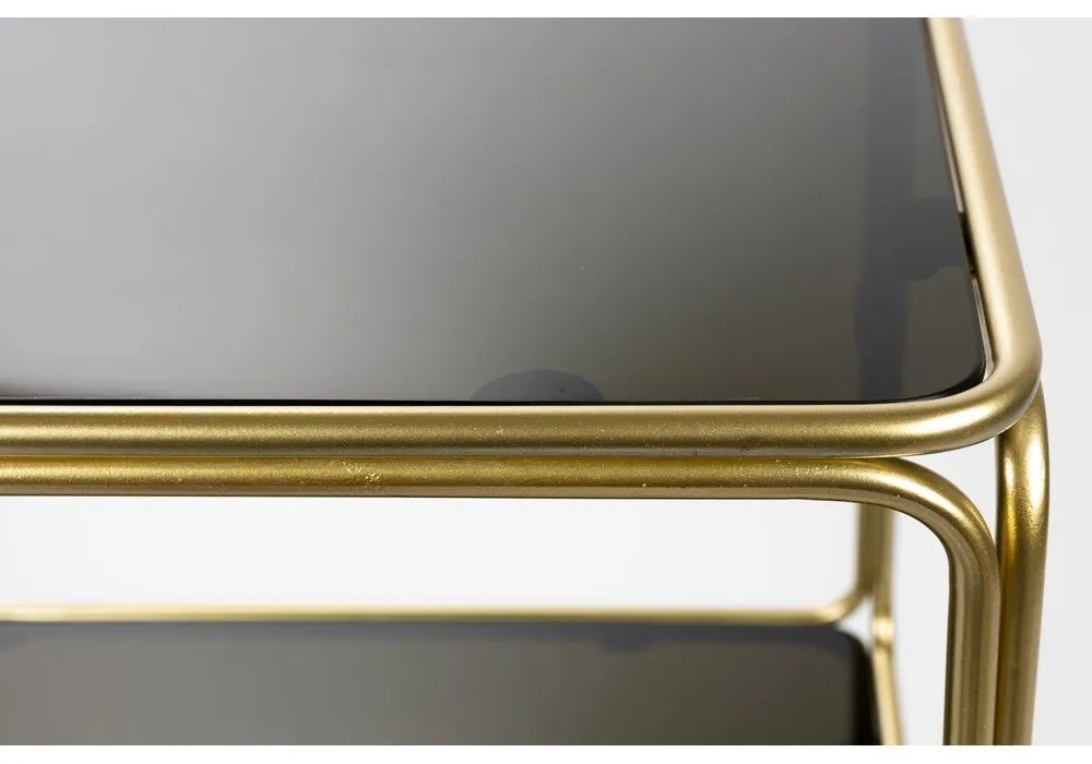 Čierna/v zlatej farbe kovová knižnica 80x89x35 cm Liah – White Label