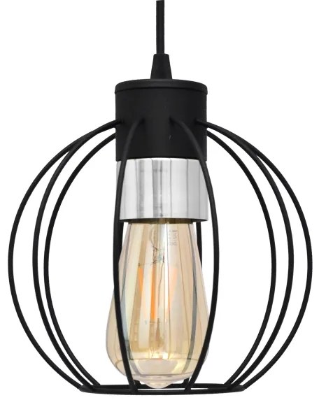 Luster na lanku STARLIGHT 1xE27/15W/230V čierna/strieborná