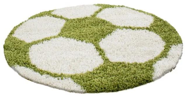 Detský koberec Fun lopta, krémový / zelený kruh