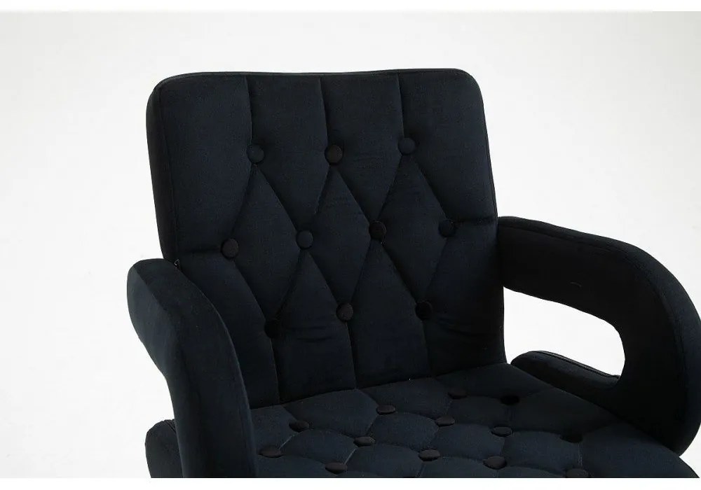 LuxuryForm DESIGN Stolička BOSTON VELUR na čiernom tanieri - čierna
