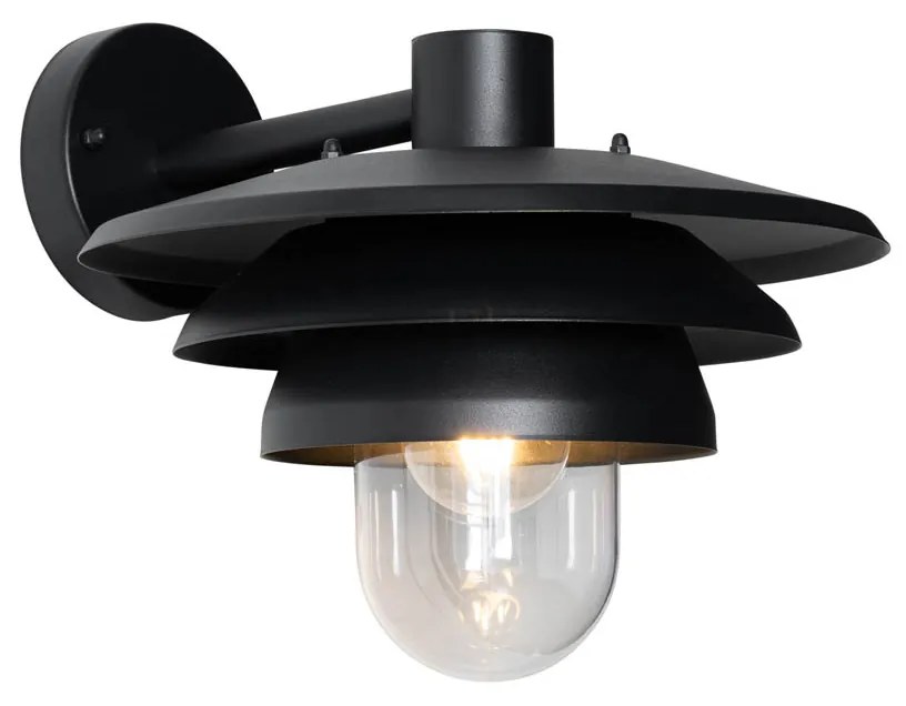 Dizajnová vonkajšia nástenná lampa čierna IP44 - Morty