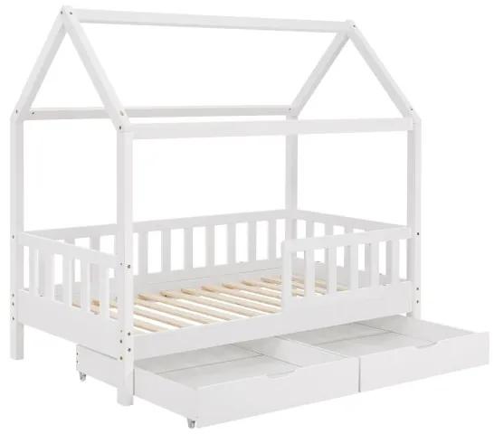 InternetovaZahrada Detská posteľ Marli 80 x 160 cm s úložným priestorom - biela