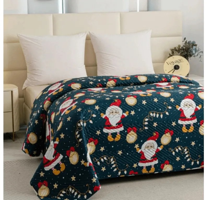 Prehoz na posteľ SANTA, modrý Rozmer: 200 x 220 cm