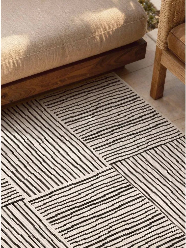 Čierny/krémovobiely vnútorný a vonkajší koberec 120x170 cm Haringey Nightingale – Ted Baker