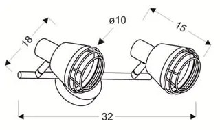 Čierne kovové nástenné svietidlo Neria - Candellux Lighting