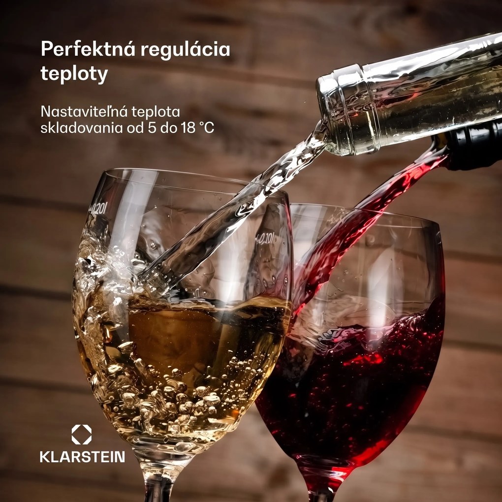 Klarstein Shiraz Premium Smart, Chladnička na víno, 12 Slim na 12 fliaš