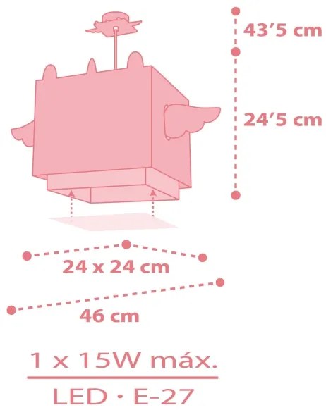 Dalber 64592 - Detský luster LITTLE UNICORN 1xE27/15W/230V