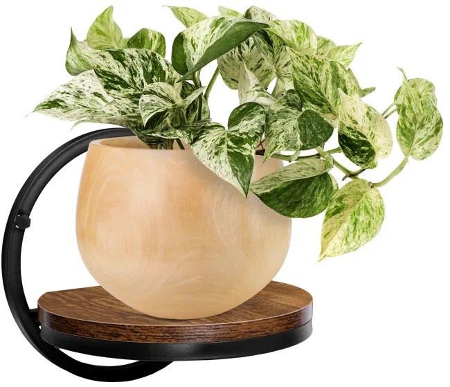 Nástenný stojan na kvety EBRO RUSTIC LOFT hnedý