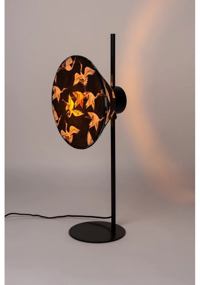 Čierna stolová lampa s textilným tienidlom (výška 71 cm) Jaylee – White Label
